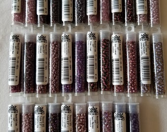 Cuentas TOHO - 8/0, 3 mm, 8 gramos, 350 cuentas, amatista, lavanda, morado iris, suministros de joyería