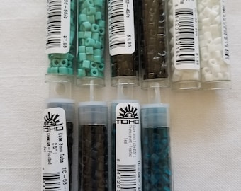 TOHO Glass 3MM Cube Beads, Japanese Seed Beads, Turquoise, Jet, White, Frosted Jet, Frosted Teal, Jewelry Supplies