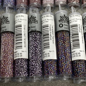 TOHO Size 15/0 Glass Seed Beads 9 Grams Metallic Grape Lt - Etsy