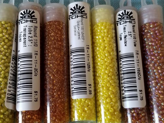 Rainbow Topaz Topaz Dandelion TOHO Seed Beads- 110 size 2.5 Tube Japanese Seed Beads Lemon Dark Topaz Oxblood