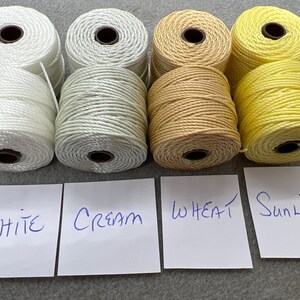S-Lon Tex 400 Beading Cord, Kumihimo, Macrame, Crochet Cord, 0.9mm Diameter, 35 Yard Spool,Cream,White,Wheat,Light Maize,Choice of Colors image 2