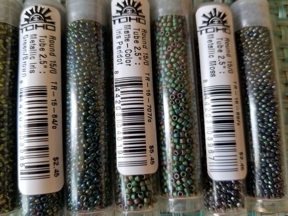 Toho CUBE Seed Beads 4mm MATTE IRIS TEAL 2.5 Tube