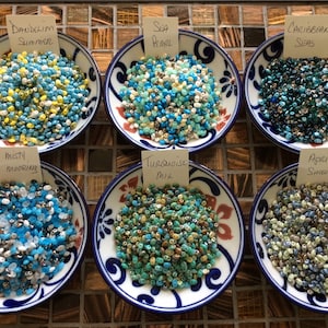 Czech SuperDuo, Matubo 2 Hole Beads, 2.5x 5mm, 10 or 20 gram bags, April Showers, Sea Pearl, Turquoise Mix, Dandelion Summer, Caribbean Seas