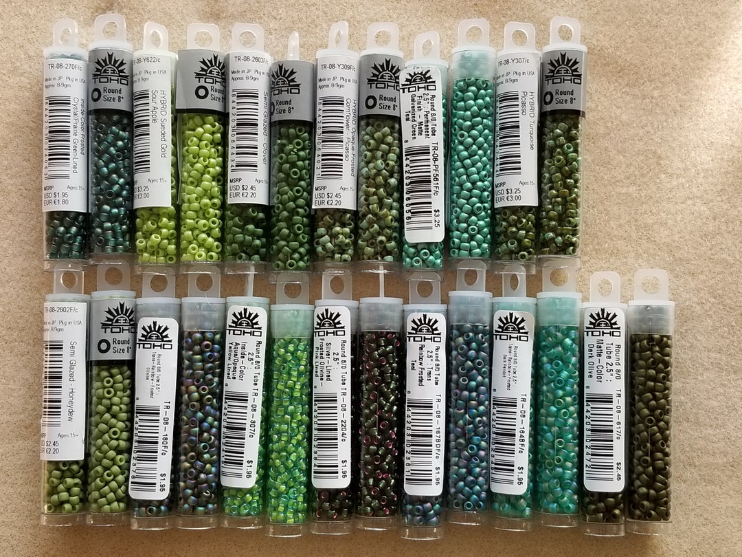 TOHO, 8/0 Seed Beads, 3mm Seed Beads, Qty 9 Grams, 350 Beads,honeydew ...