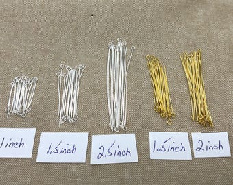 Alfileres de ojo chapados en plata y oro: accesorios de joyería de calibre 21
