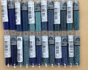 TOHO,Size 11/0, Seed Beads,Lapis Blue,Soft Blue,Semi Glazed Turquoise,Semi Glazed Navy Blue,Metallic Niagra,Milky Niagra, Jewelry Supplies