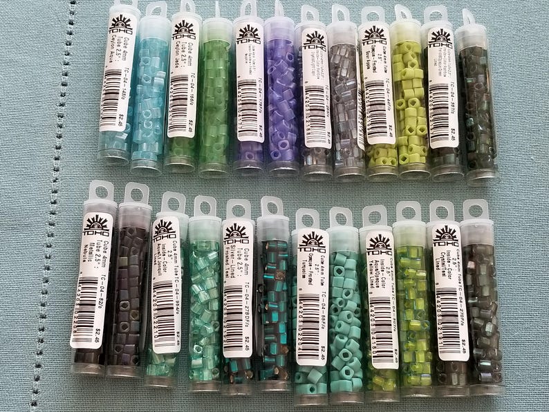 TOHO Glass 4MM Cube Beads Japanese Seed Beads Metallic - Etsy