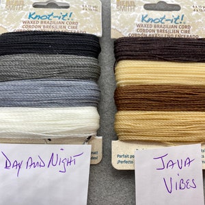 SALE!! Brazilian Waxed Cord, 60 yards (4) color mix, Knot It Waxed Beading Cord, Beadsmith waxed cord,Stringing Material, Jewelry Supplies,