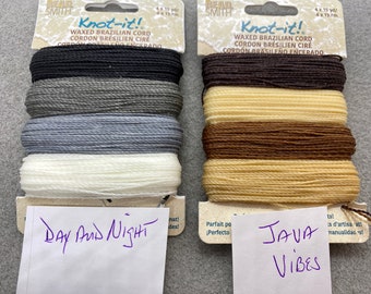 SALE!! Brazilian Waxed Cord, 60 yards (4) color mix, Knot It Waxed Beading Cord, Beadsmith waxed cord,Stringing Material, Jewelry Supplies,