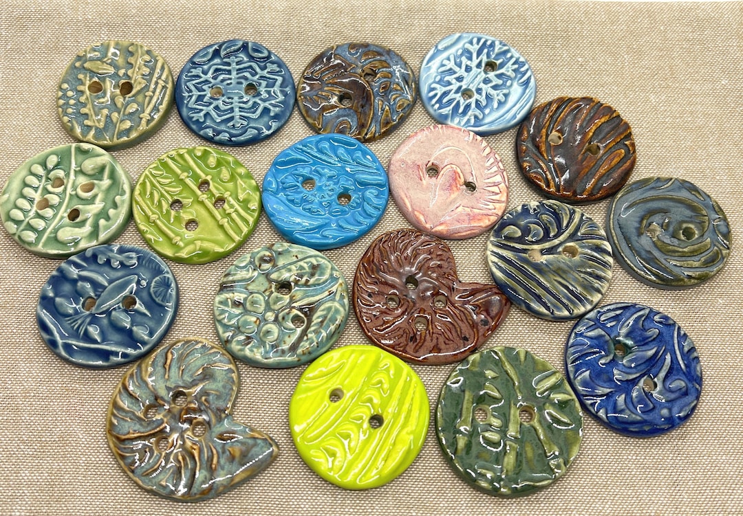 Ceramic Button Insert Handmade Ceramic Buttons, Artisan Buttons, Textured Buttons,sweater ...