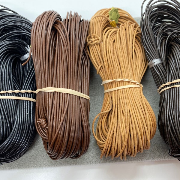 BeadSmith® Greek Leather Cord, Available in 4 colors, 1 or 5 yard packs, Diameters 1.5mm or 2mm, Preminum Leather Cord, Stringing Supplies