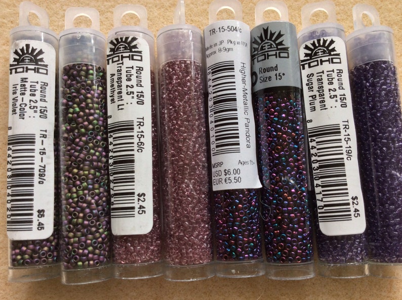 TOHO Size 15/0 Glass Seed Beads 9 grams Metallic Grape Lt | Etsy