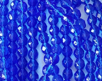 Perle ovali di vetro sfaccettato 8x6 mm - Mix Blu - Grigio x58cm - Perles & Co