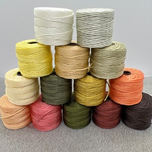 S-Lon Tex 400 Beading Cord, Kumihimo, Macrame, Crochet Cord, 0.9mm Diameter, 35 Yard Spool,Cream,White,Wheat,Light Maize,Choice of Colors