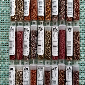 Size 11/0, TOHO, Glass Seed Beads (9 grams),Bronze,Terra Cotta,African Sunset,Oxblood,Smoky Topaz,Mauve Mocha, Rust, DIY Jewelry