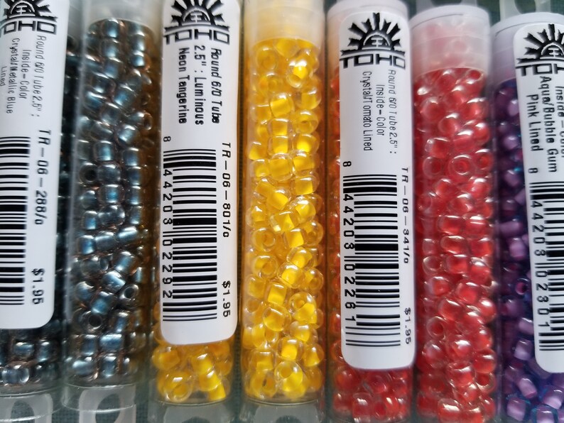 jewelry supplies Qty 9 grams 60 Seed Beads TOHO Seed Beads 3.5mm Beads Burnt Orange,Metallic Blue,Ruby 135 beads,Peridot approx