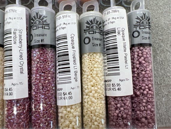 TOHO Treasure Size 11/0 Seed Beads, (9 Grams),rosaline,lt