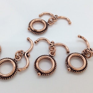 Genuine Bali Style Copper Toggle Clasp, Bali Toggle Clasp, Jewelry Supplies, Copper Clasp, Toggle Clasps