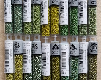 TOHO Size 8 Semi Glazed Rainbow Frosted Olive Seed Beads Size - Etsy