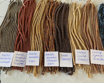 Vidro checo, contas Rondell de 4 mm, linho metálico, íris de bronze, couro metálico, vermelho opaco, rubi de Sião, turquesa Picasso, íris AB, suprimentos para joias