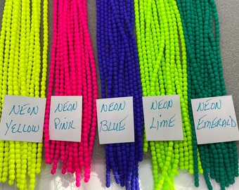 Czech Glass 4mm Faceted Fire Polished Beads, (50) or (100) pcs,Neon Blue, Neon Blue, Neon Pink,Neon Emerald,Chartreuse, Jewelry Supplies