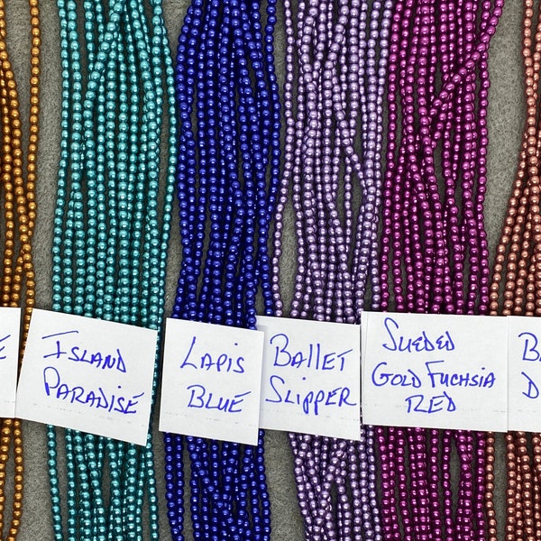 Czech Glass Druk Beads(100pcs)3mm,Saturated Metallics,Flame,Island Paradise,Lapis Blue,Ballet Slipper,Arcadia,Spring Crocus,Jewelry Supplies