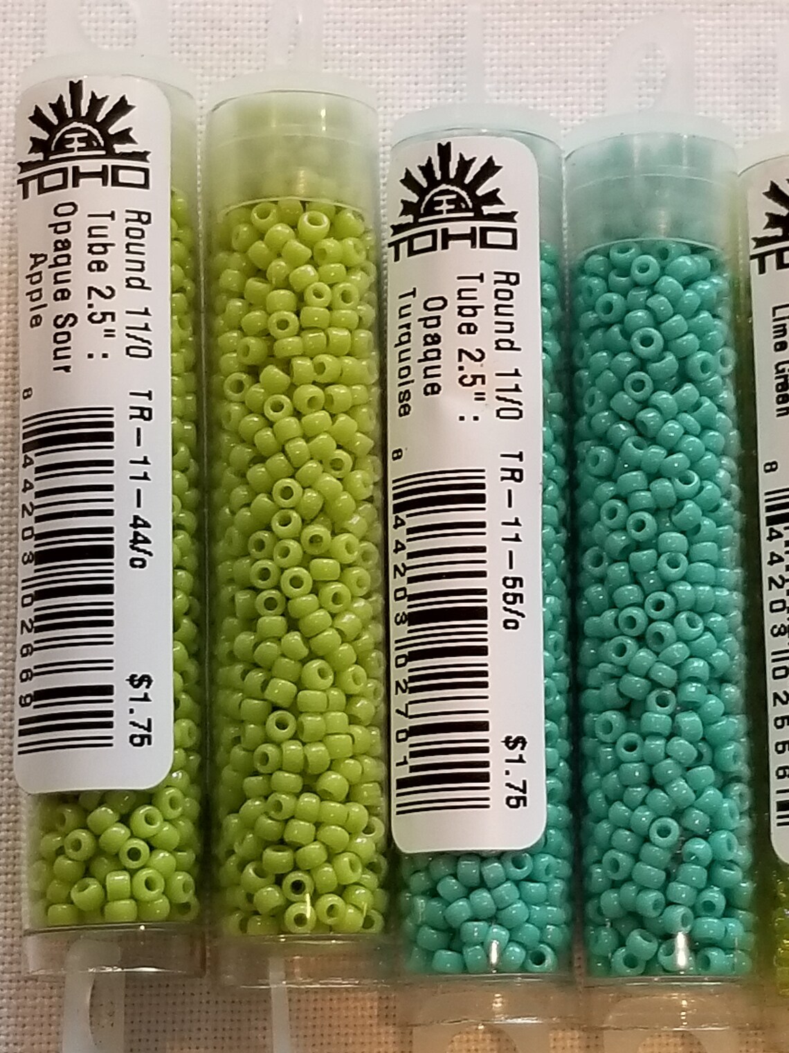 TOHO Seed Beads 11/0 2.5 Tube 9 grams-Greens Sour | Etsy