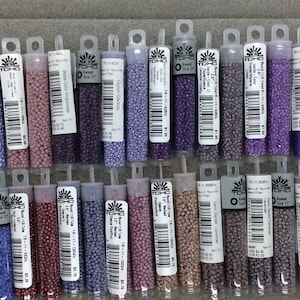 TOHO,Size 11/0, Seed Beads,Purples, Ceylon Gladiola, Matte Andromeda, Pastel Lt Lilac, Wisteria, Gold Lustered Raspberry, Jewelry Supplies