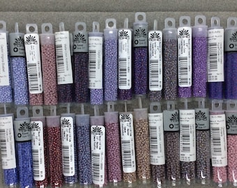 TOHO,Size 11/0, Seed Beads,Purples, Ceylon Gladiola, Matte Andromeda, Pastel Lt Lilac, Wisteria, Gold Lustered Raspberry, Jewelry Supplies