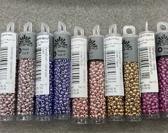 TOHO 8/0 Seed Beads 3mm: Perma Finish, Galvanized Lilac, Violet