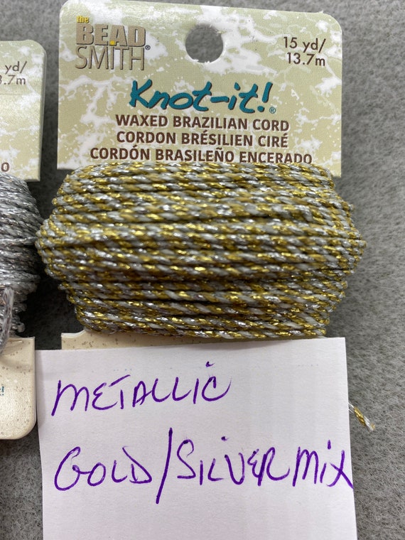 Knot It Waxed Brazilian Polyester Cord METALLICS