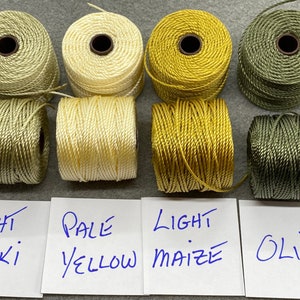 S-Lon Tex 400 Beading Cord, Kumihimo, Macrame, Crochet Cord, 0.9mm Diameter, 35 Yard Spool,Cream,White,Wheat,Light Maize,Choice of Colors image 3