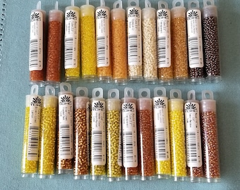 SALE!!! TOHO Seed Beads- 11/0 size 2.5" Tube, Japanese Seed Beads, Lemon, Topaz, Dark Topaz, Oxblood, Rainbow Topaz, Dandelion