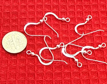 Sterling Silver Ear Wires with 3mm Bead and Coil, Jewelry Supplies