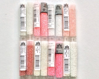 TOHO Seed Beads,11/0, 2.5" Tube, French Rose, Ceylon Snowflake, Rainbow Crystal, Opaque Frosted White, Ballerina Pink, Jewelry Supplies