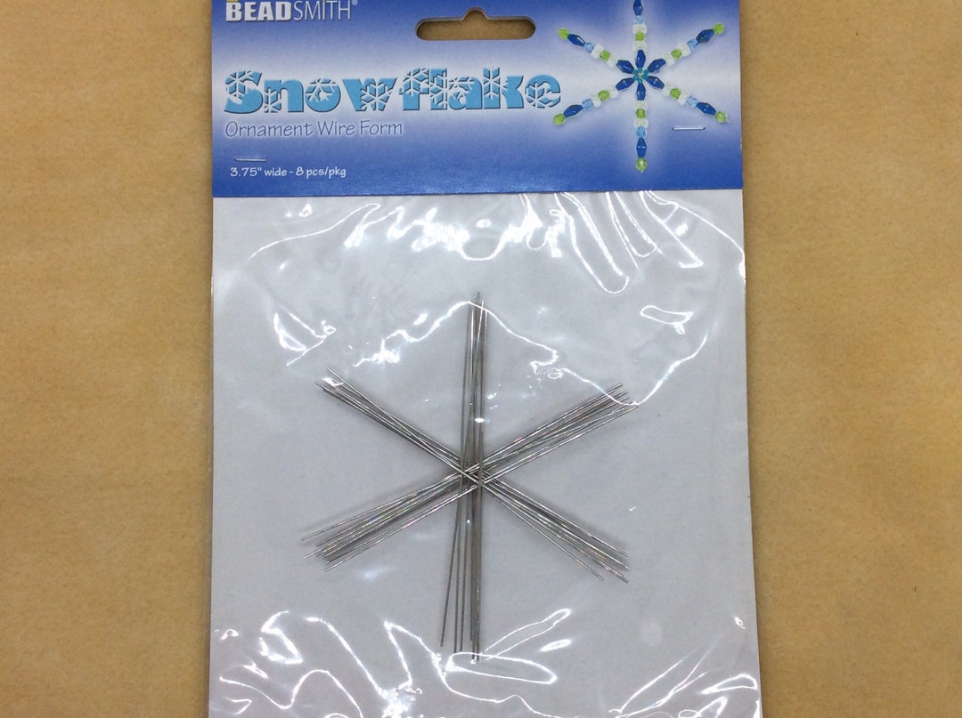 Beadsmith Wire Snowflake Ornament Form, 3.75 Inch Wide, 8 Pcs, Ornament