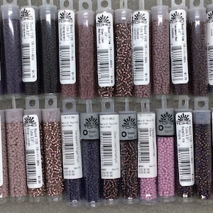 TOHO,Size 11/0, Seed Beads,Purples,Amethyst, Sugar Plum, Opaque Lavender, Metallic Iris Purple, Medium Amethyst,Pale Mauve, Jewelry Supplies