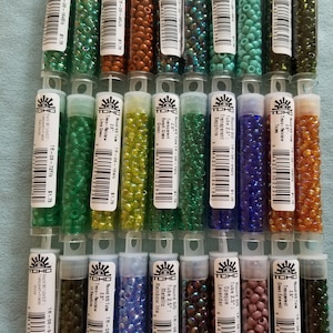 TOHO Seed Beads, 6/0 Seed Beads, 3.5mm Beads, Qty 9 grams, approx. 135 beads,Lavender, Emerald Turquoise,Sapphire,Teal, jewelry supplies