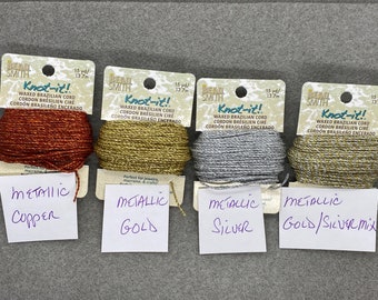 Knot It, Brazilian Waxed Cord, 15 yards two Ply Poly, Knot It Waxed Cord, Beadsmith waxed cord, Metallic,Stringing Material, Sale