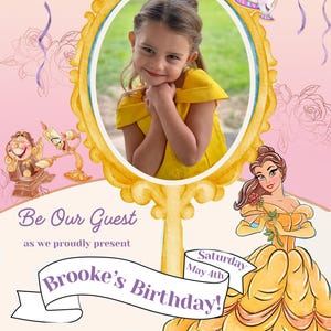 Belle Birthday Party Custom Invitation