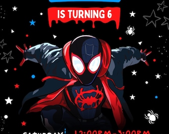 Miles Morales Birthday Party Invitation