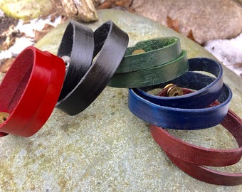 Hand-Crafted Leather Double-Wrap Bracelet