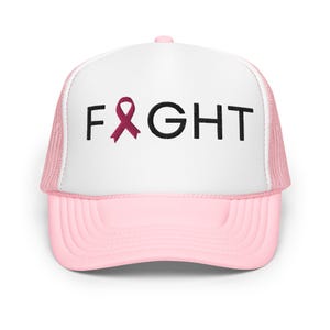 Fight breast cancer trucker hat breast cancer awareness hat breast cancer pink ribbon hat