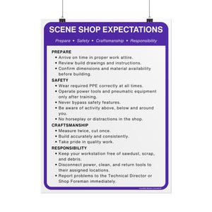 Scene Shop Expectations Poster | Theatre Classroom Decor | Drama Teacher Gift | Theatre Department Wall Art | Stage Manager Classroom Poster