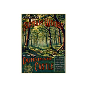 Birnam Woods Macbeth Travel Poster: Funny Shakespeare Art Print