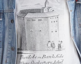 Globe Theatre Shirt, Vintage 1789 Etching Tee, Shakespeare Gift, Theatre History Tee, English Major Gift, Drama Teacher Gift, Cotton