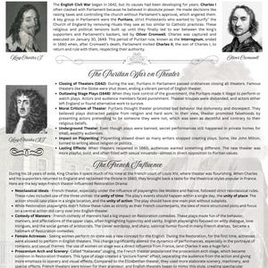 Art Poster - Restoration Drama Background, English Literature Theater Wall Art, Classroom Decoration, Rolled Posters