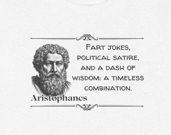 Aristophanes T-Shirt: Distilled Drama, Funny Gift for Literature Lovers, Cotton