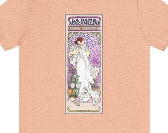 Camiseta Art Nouveau: Sarah Bernhardt, diseño de Alphonse Mucha, camiseta Bella+Canvas