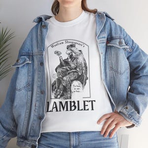 Shakespearean Sheep Unisex Heavy Cotton Tee, Bard of Avon Funny Tee, Shakespeare Lover Gift, Shakespearean Humor Shirt, To Baa or Not to Baa